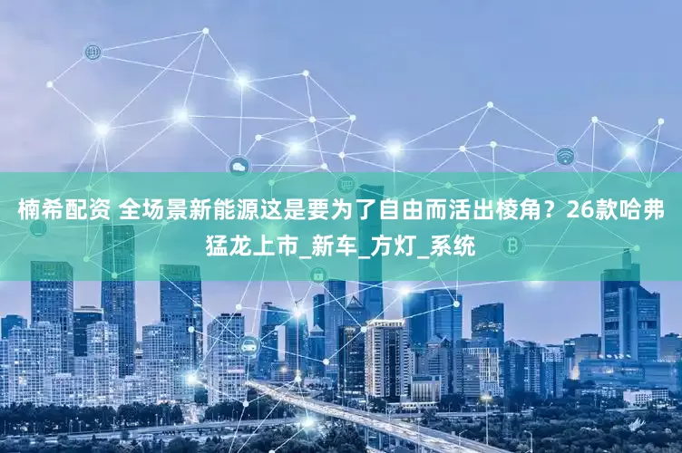 楠希配资 全场景新能源这是要为了自由而活出棱角？26款哈弗猛龙上市_新车_方灯_系统